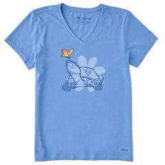 Women's Daisy Turtle Short Sleeve Vee