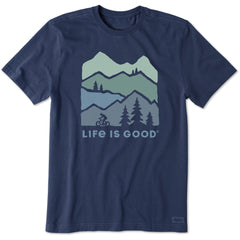 Men's Mountain Bike Landscape Silhouette Short Sleeve Tee