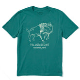 Men's Yellowstone Hand Drawn Bison Short Sleeve Crusher Tee