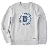 Women's Hello Darkness My Old Friend Simply True Fleece Crew