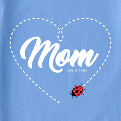 Women's Ladybug Heart Mom Short Sleeve Crusher Vee