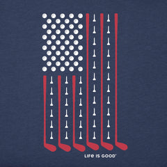 Men's Vertical USA Flag Golf Short Sleeve Crusher Tee