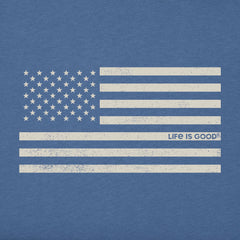 Men's Simple American Flag Short Sleeve Crusher Tee