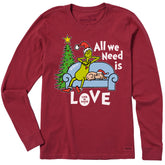 Women's Grinch & Max All we Need is Love Long Sleeve Crusher Tee