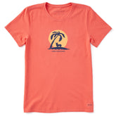 Women's Corgi Palm Tree Short Sleeve Crusher Tee