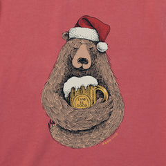 Men's Beer Hug Santa Bear Short Sleeve Crusher Tee