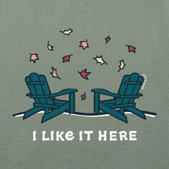 Women's Adirondacks I Like it Here Fall Long Sleeve Crusher Vee