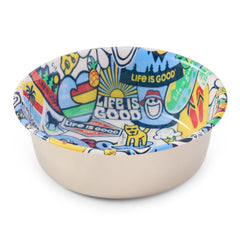 Sticker Collage Stainless Steel Dog Bowl