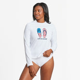 Women's Americana Flip Flops Long Sleeve Rashguard