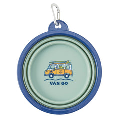 Jake and Rocket Surf Van Go Silicone Travel Dog Bowl