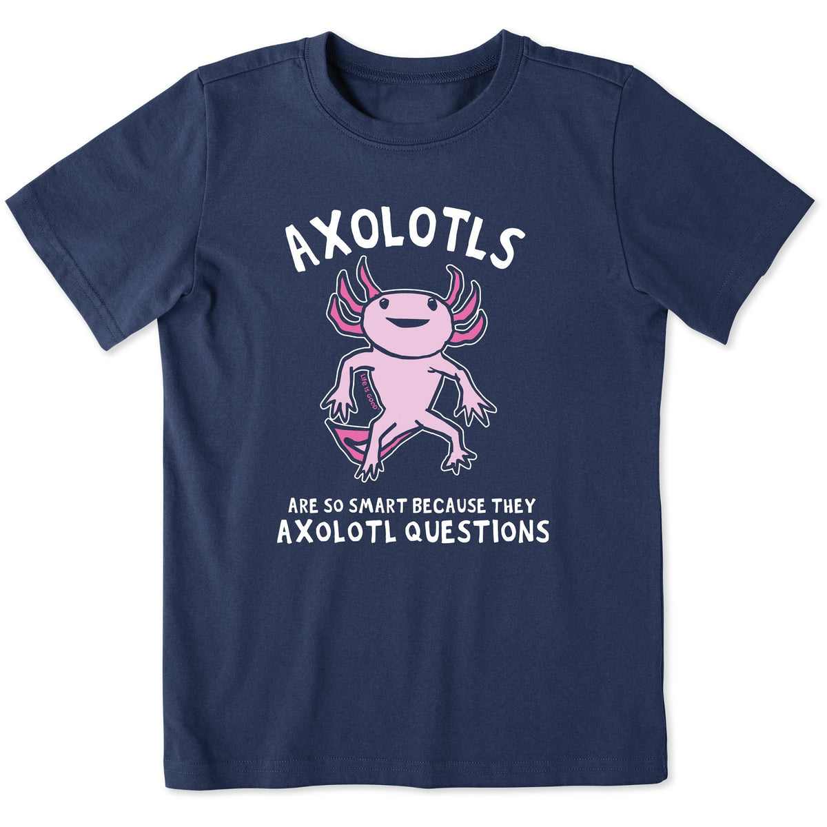 Kids Axolotls Questions Short Sleeve Crusher Tee