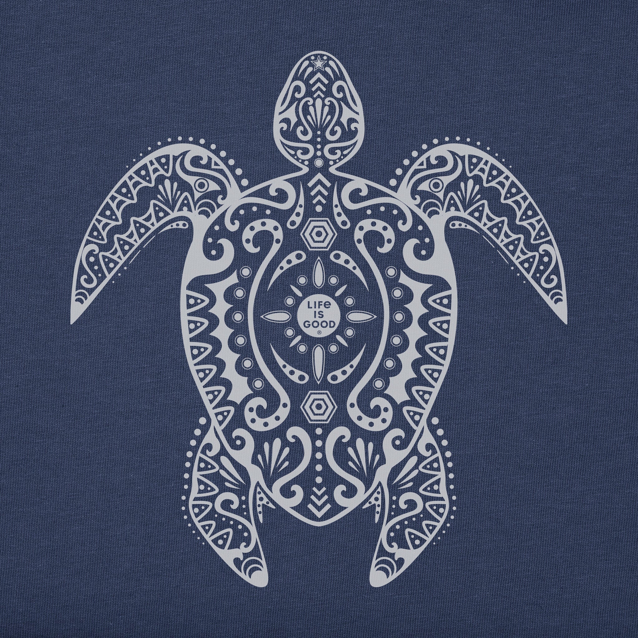 Men's Mandala Turtle Black and White Short Sleeve Crusher Tee