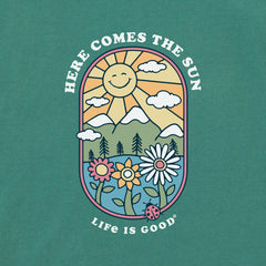 Women's Here Comes the Sun Retro Short Sleeve Crusher Boxy Tee