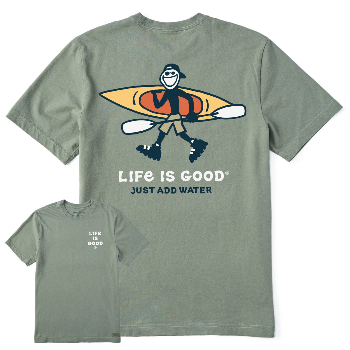 Men's Jake Just Add Water Kayak Short Sleeve Crusher Tee