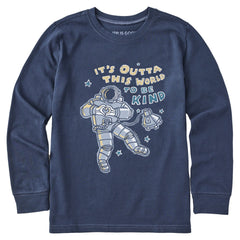 Kids Outta This World to be Kind Long Sleeve Crusher Tee