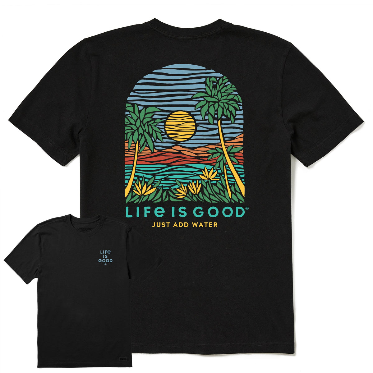 Men's Just Add Water Beach Scene Short Sleeve Tee