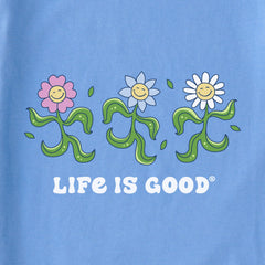 Women's Dancing Flowers Short Sleeve Crusher Boxy Tee