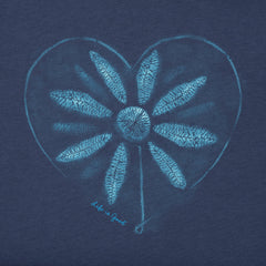 Women's Indigo Shibori Daisy Short Sleeve Vee