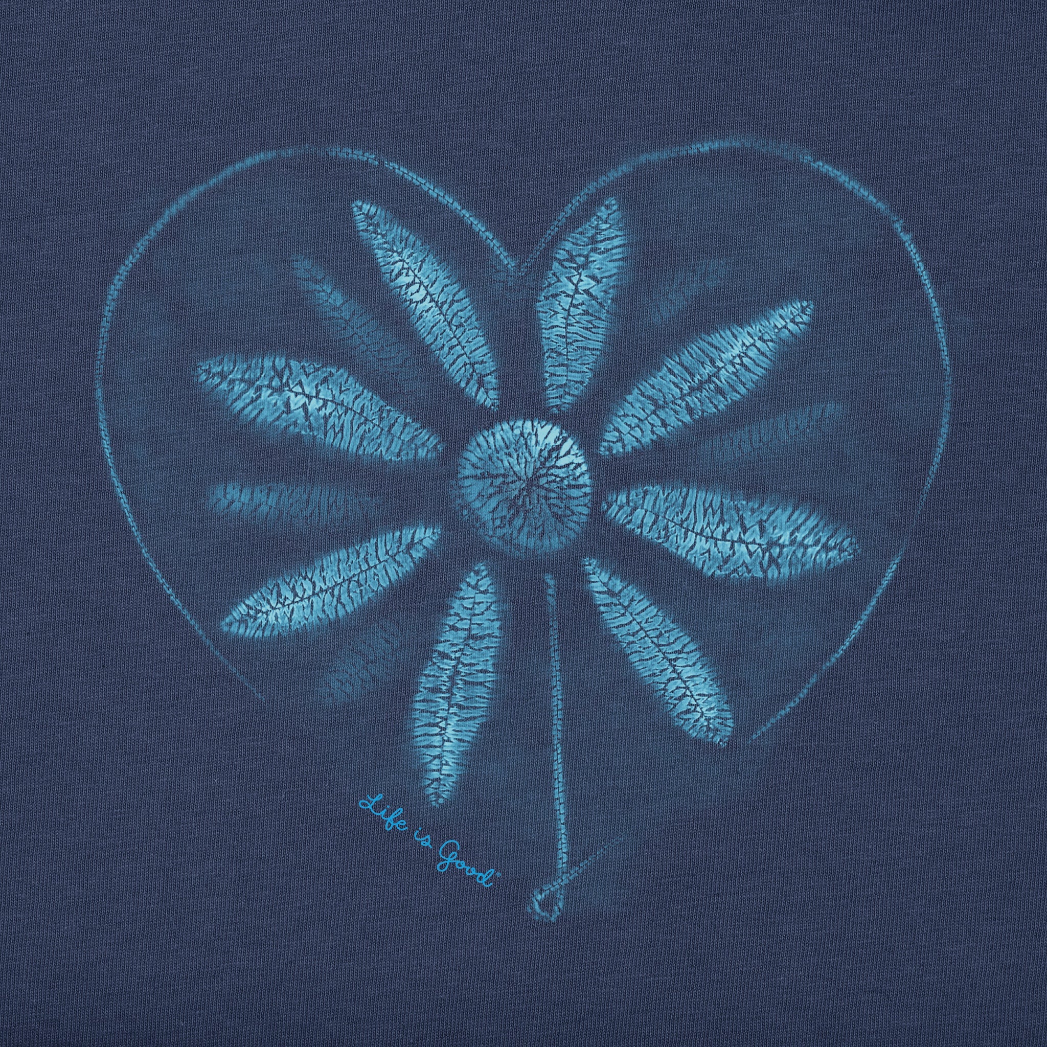Women's Indigo Shibori Daisy Short Sleeve Vee