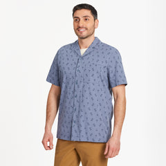 Men's Simple Palm Pattern Camp Shirt