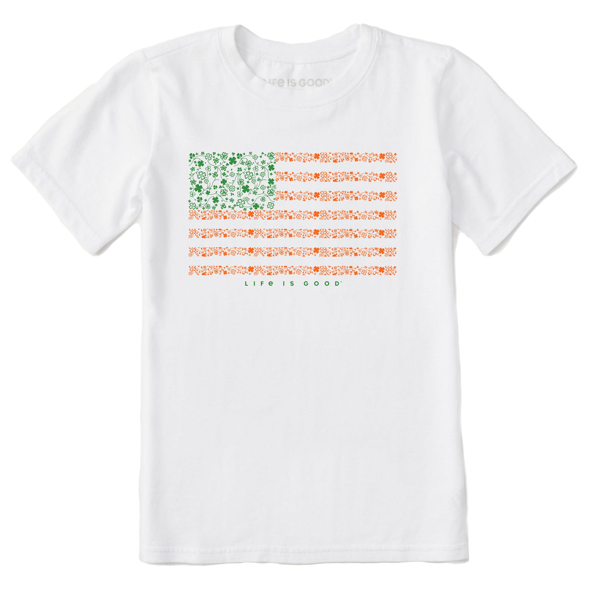 Kids Irish American Clover Flag Short Sleeve Crusher Tee