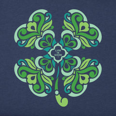 Women's 4 Leaf Clover Swirl Short Sleeve Crusher Tee