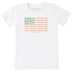 Women's Irish American Clover Flag Short Sleeve Crusher Tee
