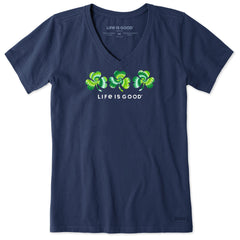 Women's 3 Tie Dye Clovers Short Sleeve Crusher Vee