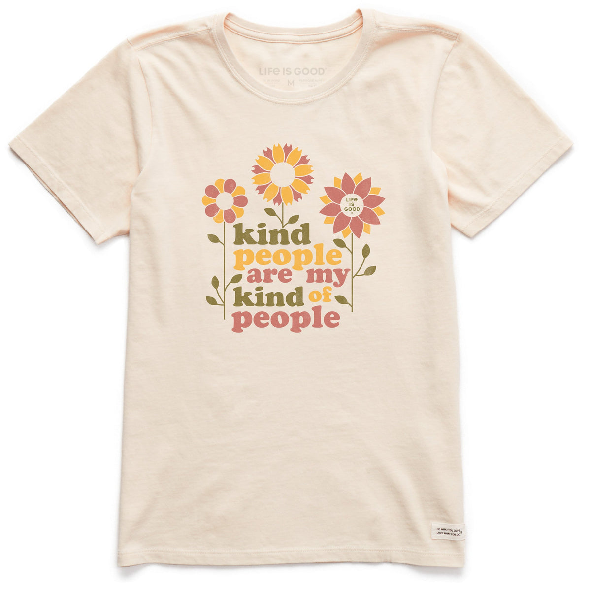 Women's Kind People Flowers Short Sleeve Crusher Tee