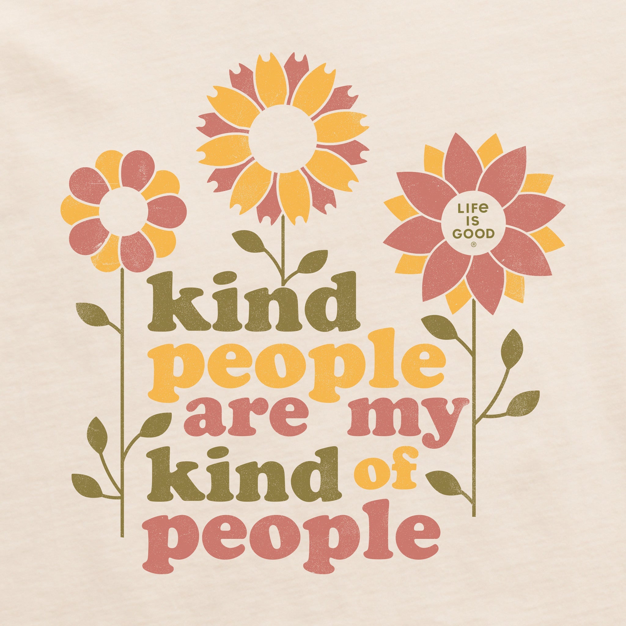 Women's Kind People Flowers Short Sleeve Crusher Tee