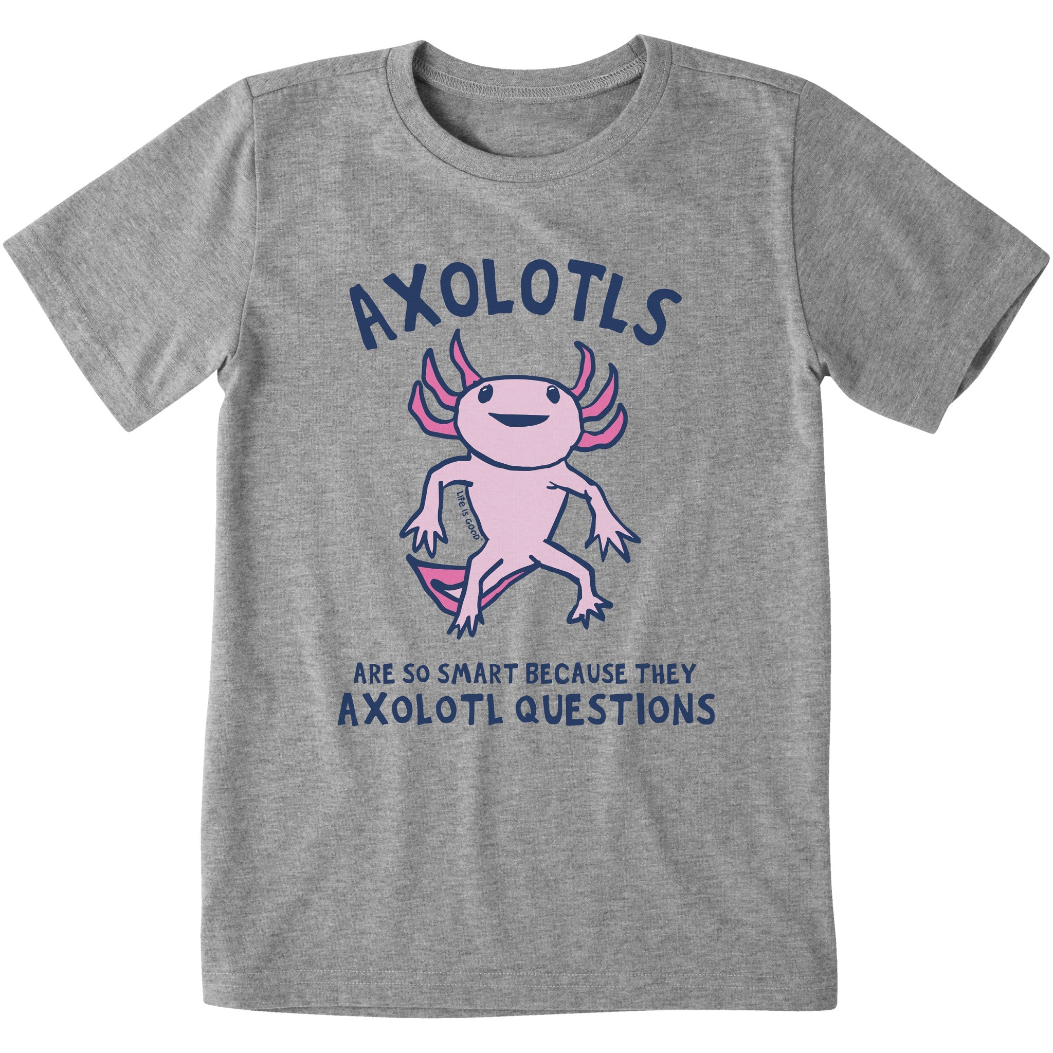 Kids Axolotls Questions Short Sleeve Crusher Tee
