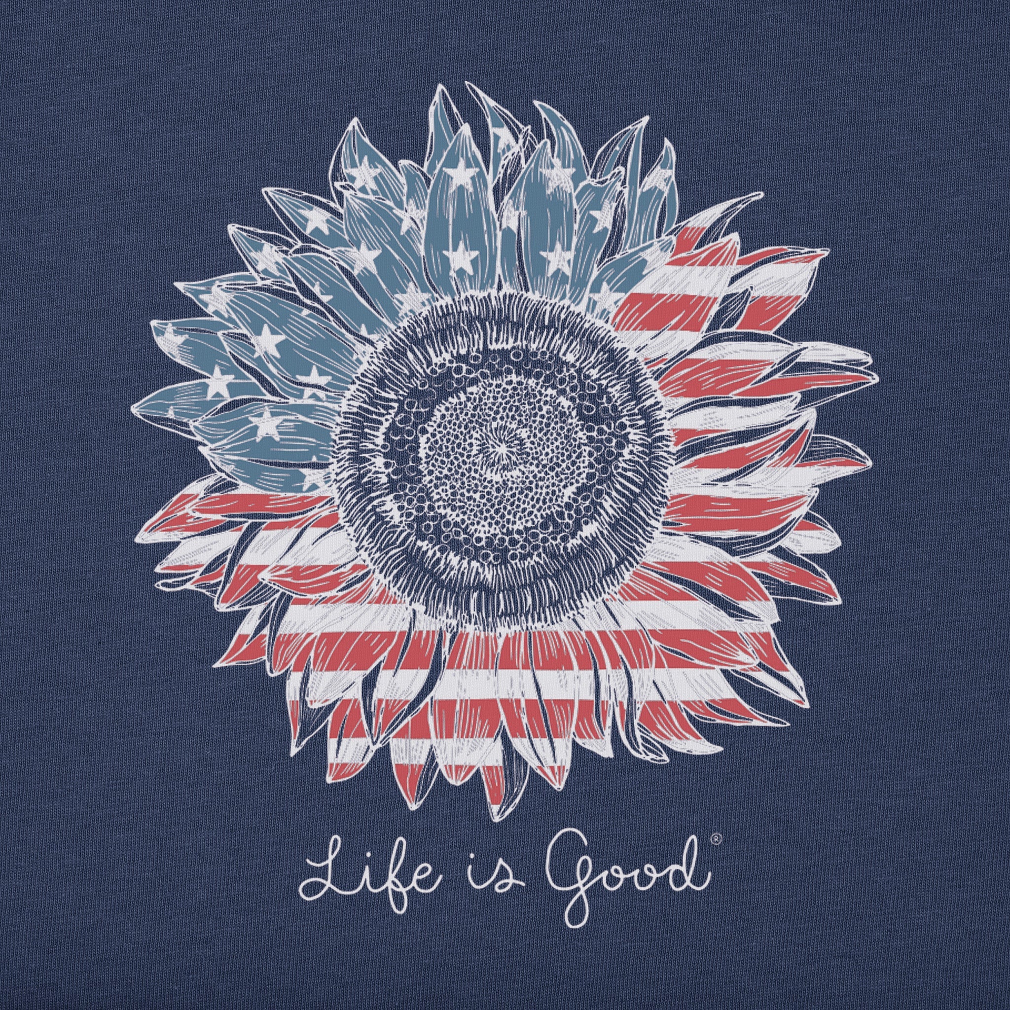 Women's American Sunflower Long Sleeve Tee