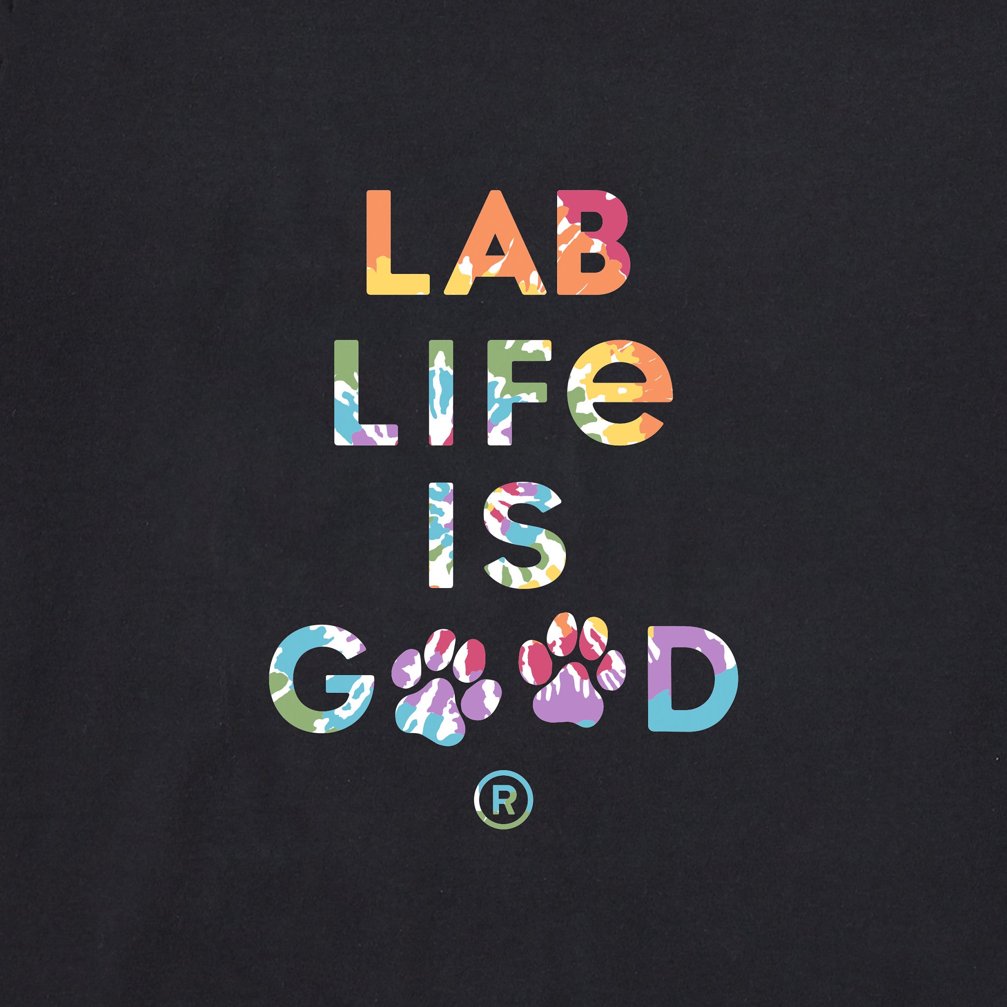 Men's Tie Dye Lab Life is Good Short Sleeve Crusher Tee