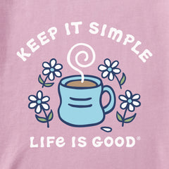 Women's Keep it Simple Coffee and Daisies Short Sleeve Tee