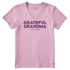 Women's Grateful Grandma Short Sleeve Crusher Vee