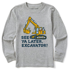 Kids Jake and Rocket Excavator Long Sleeve Crusher Tee