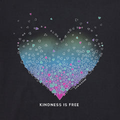 Women's Kindness is Free Evaporating Heart Long Sleeve Crusher Vee