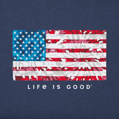 Kids Tie Dye flag Long Sleeve Crusher Tee