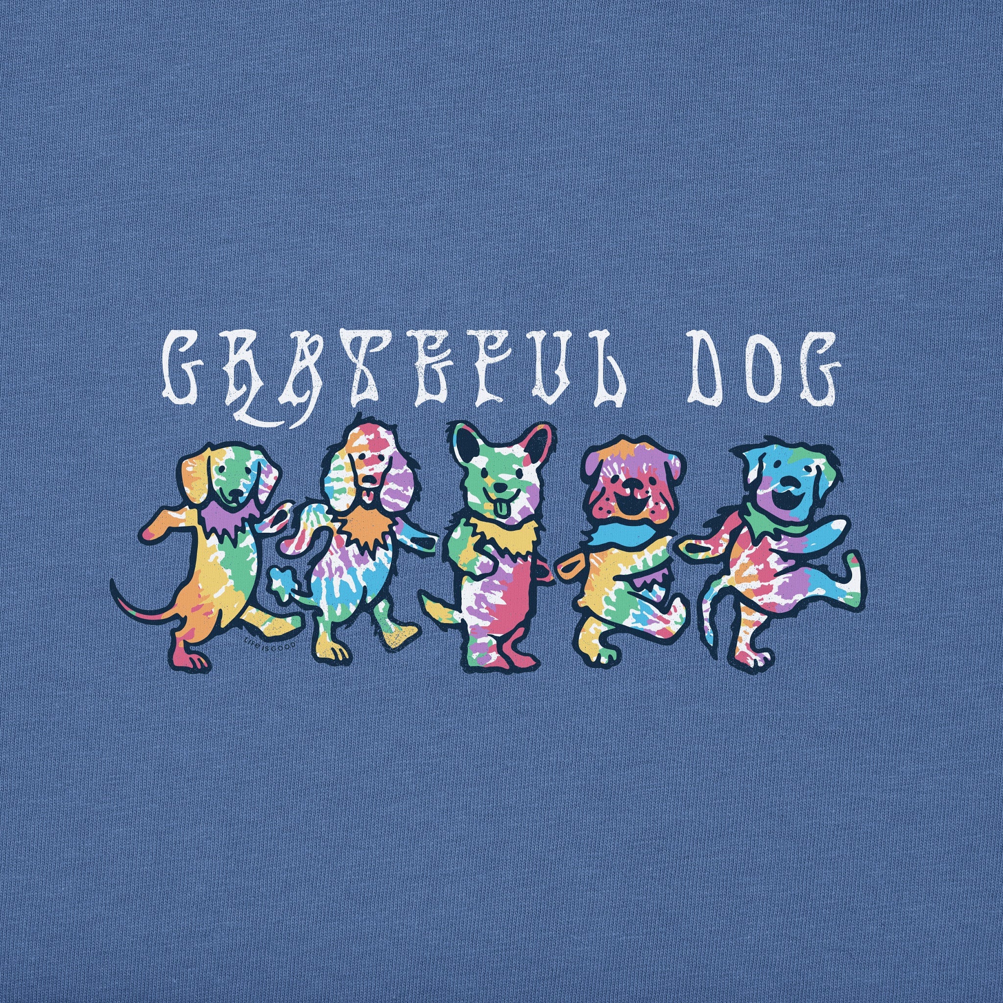 Men's Tie Dye Grateful Dog Long Sleeve Crusher Tee