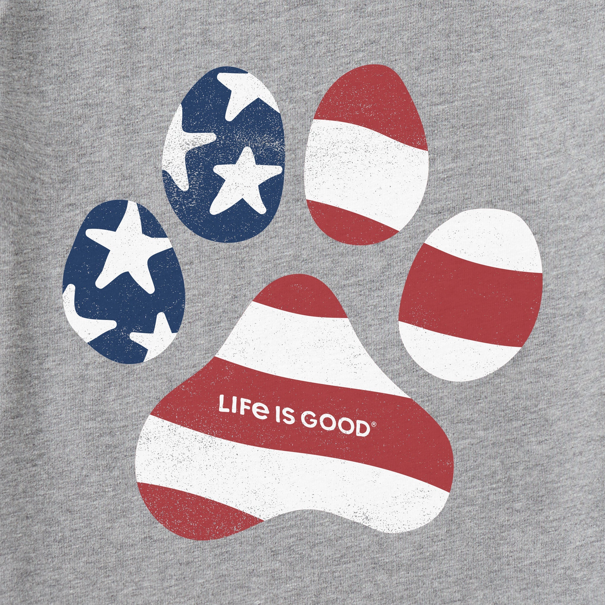 Men's US Flag Paw Long Sleeve Crusher Tee