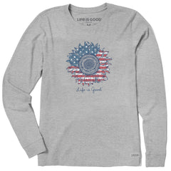 Women's American Sunflower Long Sleeve Tee