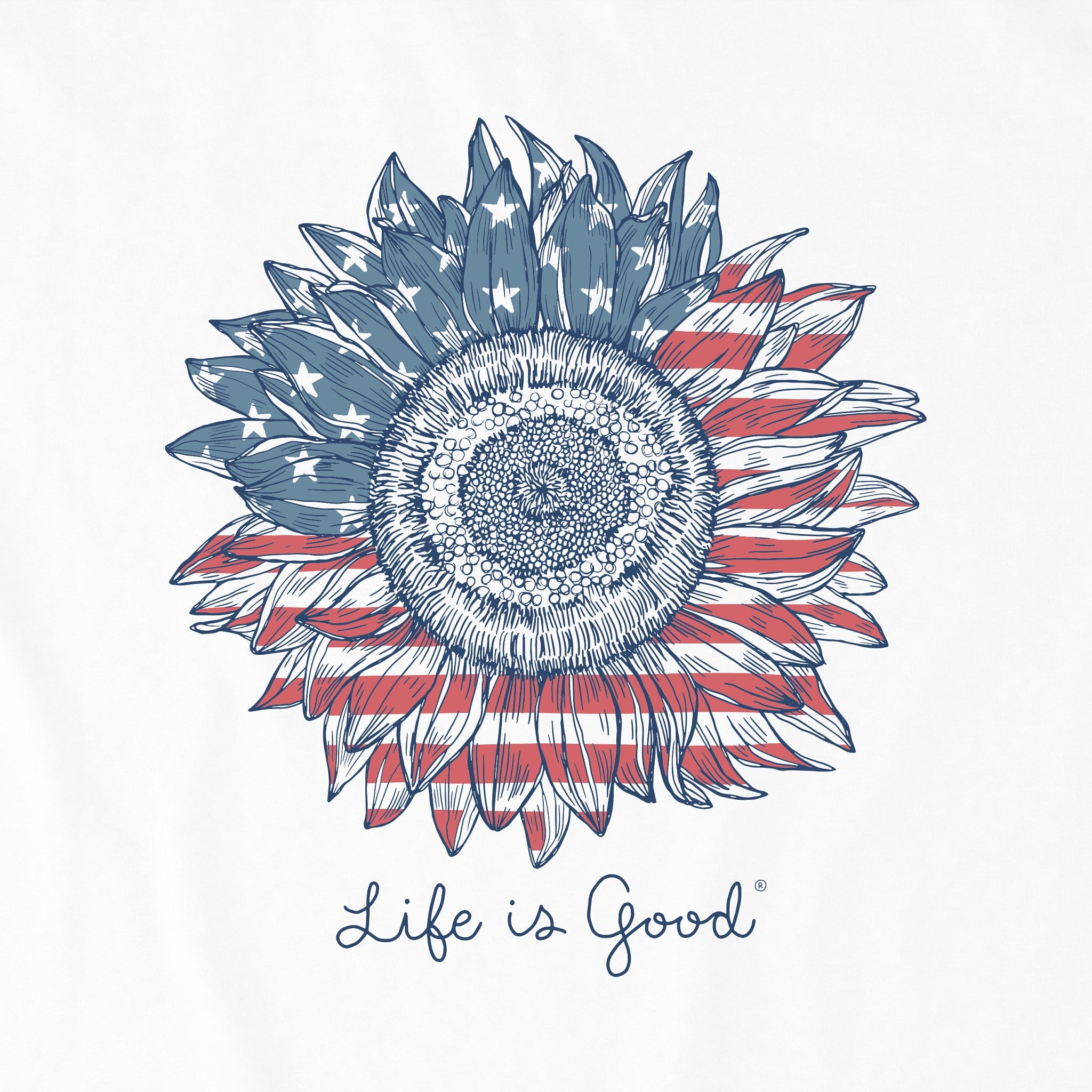 Women's American Sunflower Long Sleeve Tee