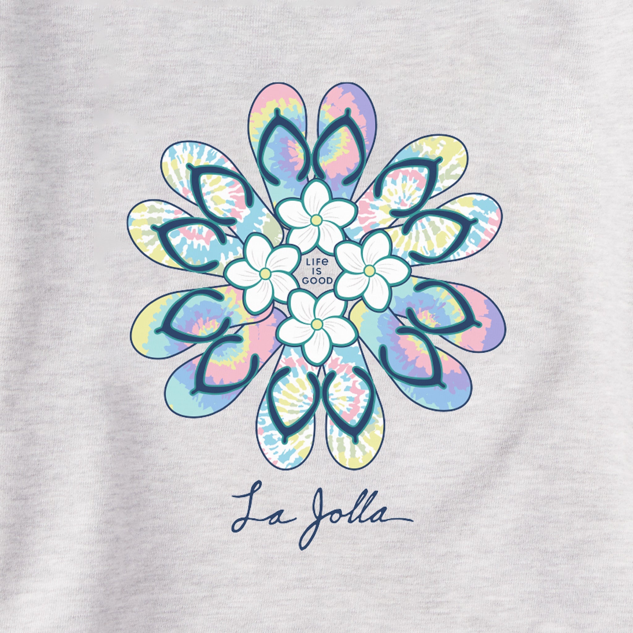 Women's La Jolla Flip Flop Flower Simply True Fleece Crew