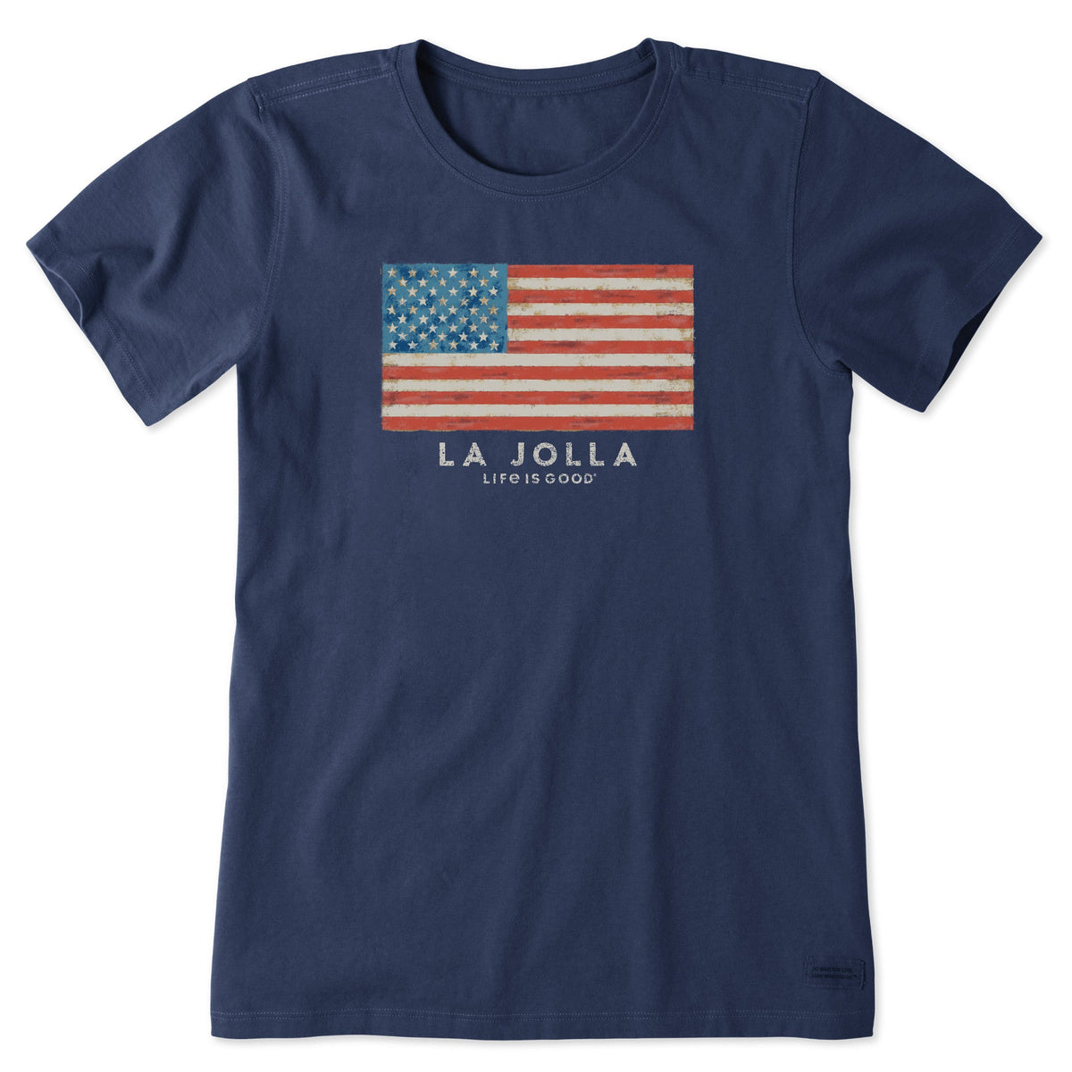 Women's La Jolla Painted Flag Short Sleeve Crusher Tee