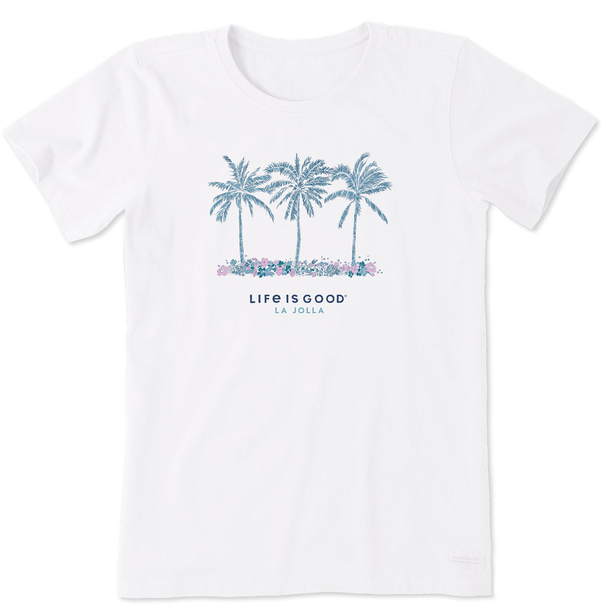 Women's La Jolla Palms and Flowers Short Sleeve Crusher-LITE Tee