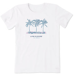 Women's La Jolla Palms and Flowers Short Sleeve Crusher-LITE Tee