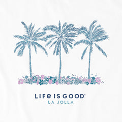 Women's La Jolla Palms and Flowers Short Sleeve Crusher-LITE Tee