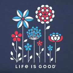 Women's Americana Flowers Short Sleeve Tee