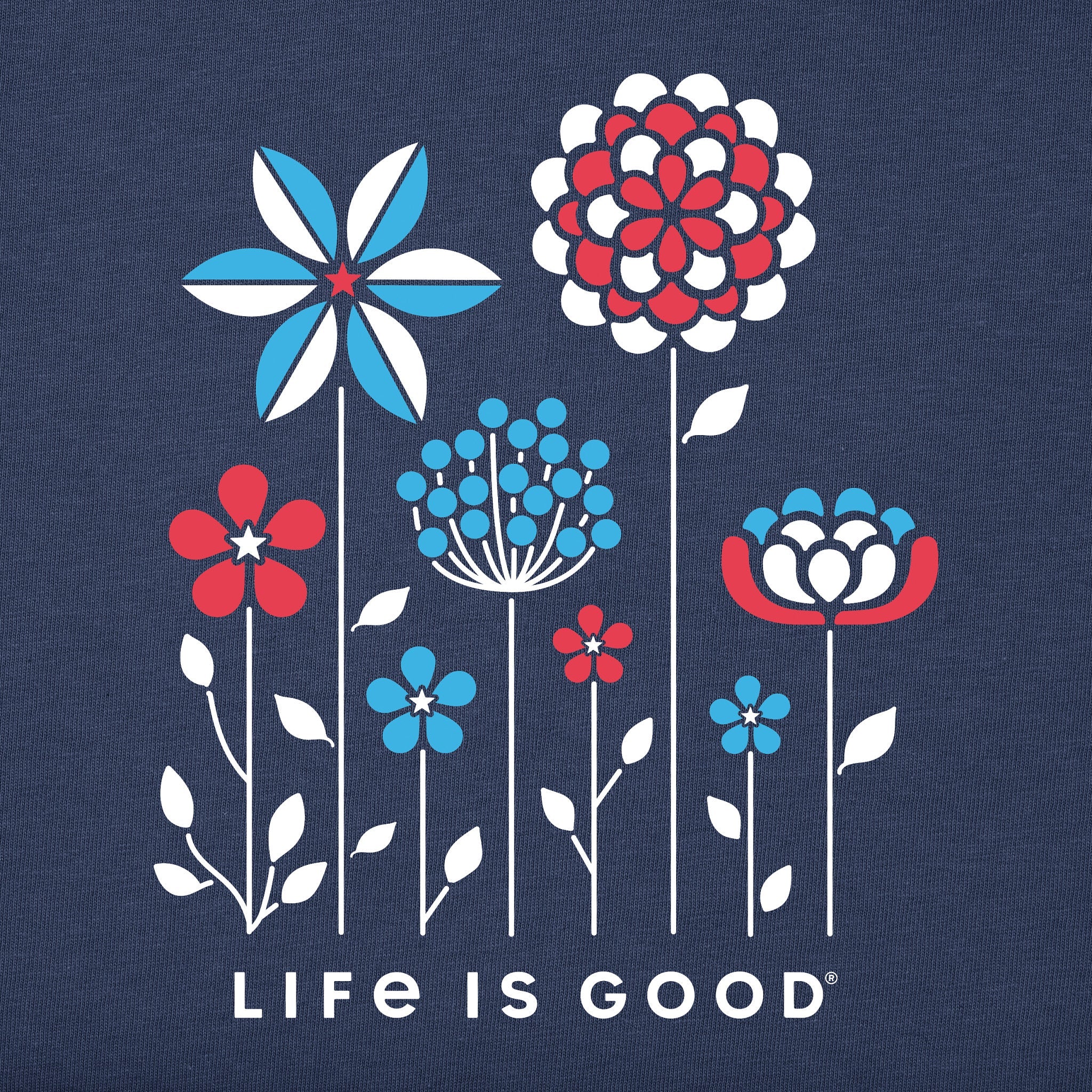 Women's Americana Flowers Short Sleeve Tee