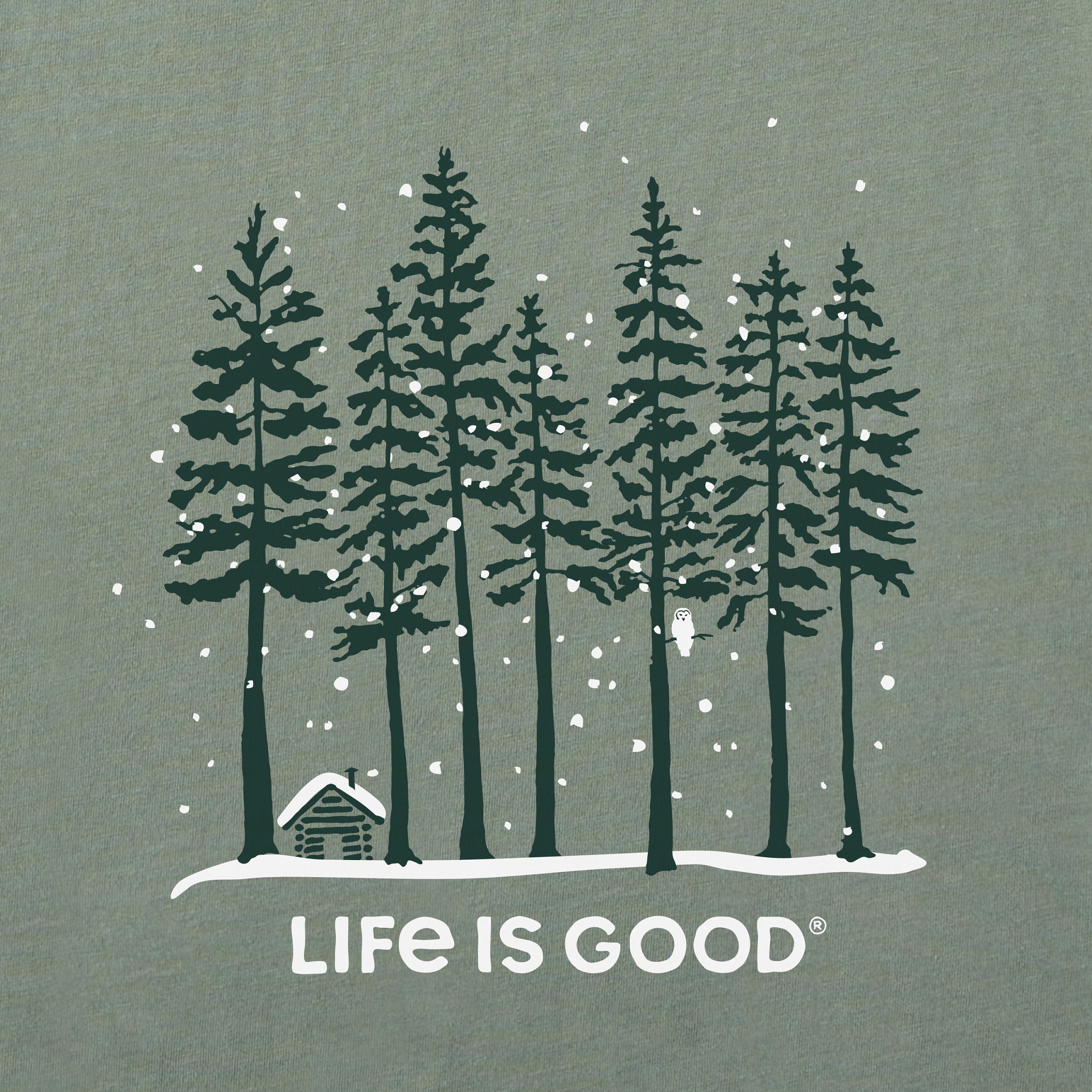 Men's Snowy Owl Tall Pines Short Sleeve Crusher Tee